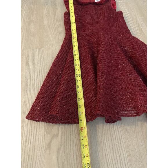 David Charles Black Label Red Sparkle Tweed Party Dress Size 12 Formal Christmas - Picture 7 of 11